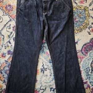 Jordache Premium Jeans 14 Short Blue Denim Dark embroidered